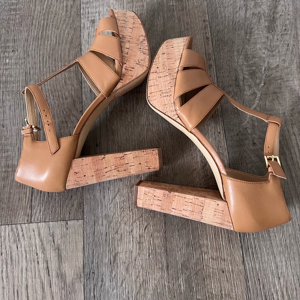 Michael Kors Women's Strappy High Heels Tan - Picture 3 of 12